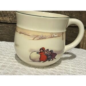 Hallmark Porcelain‎ Jolly Merry Times China Large Coffee Soup Mug Christmas VTG